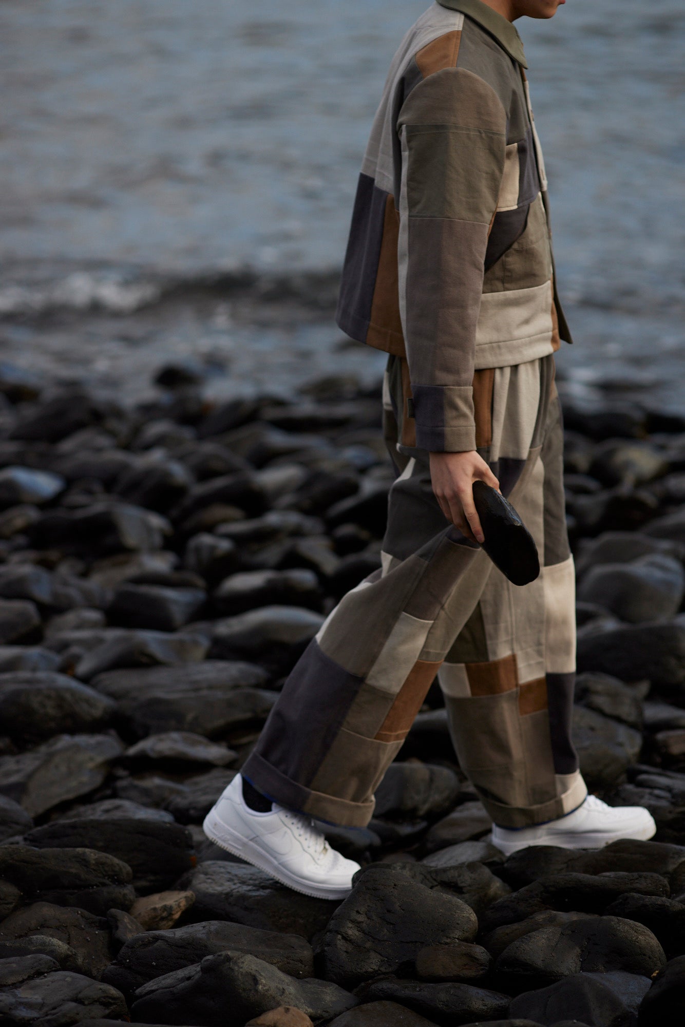 Stoker Jacket - patched cotton drill - size M