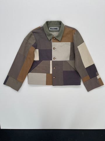 Stoker Jacket - patched cotton drill - size M