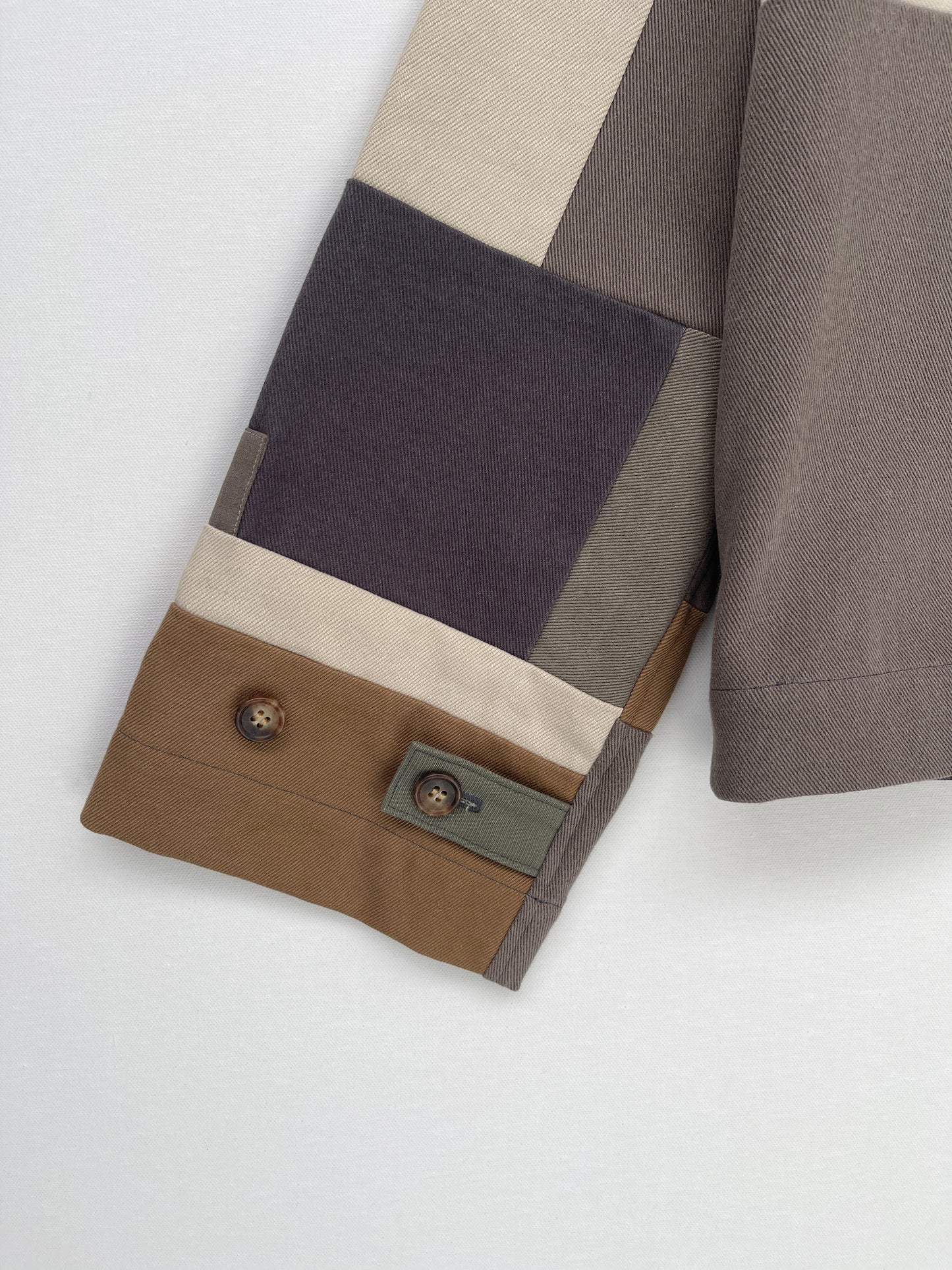 Stoker Jacket - patched cotton drill - size M